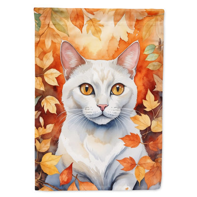 Chat en feuilles d'automne
