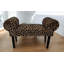 Upholstered Leopard Print Window Seat | Soft Foam Cushion, Elegant Wooden Frame, Decorative Bench Seating