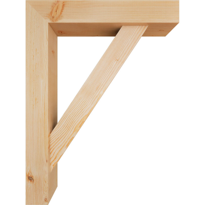 Traditional Block Bracket w/ Offset Brace, 32 x 24, 5 1/2"W Douglas Fir (Smooth)