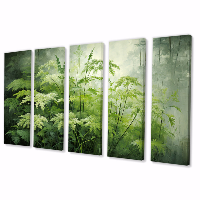 «Herbs Pottery Delights I - Herbs», art mural 5 pièces, H 28 po x l 60 po