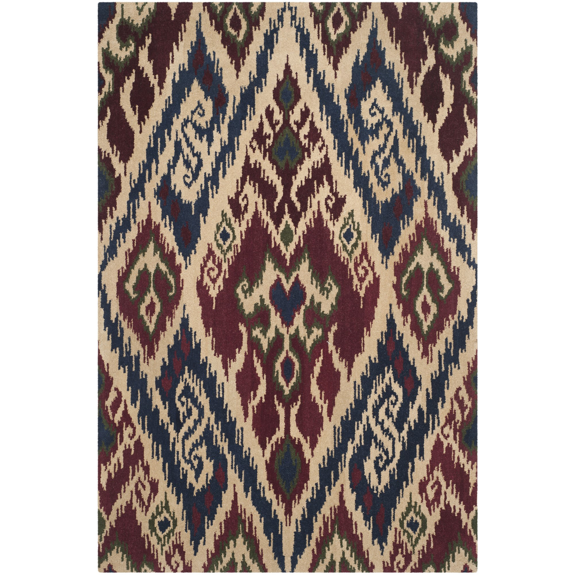 World Menagerie Camden Hand Tufted Wool Ikat Rug | Wayfair