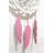 Dreamcatcher White Round Wall Clock with Pink Feathers