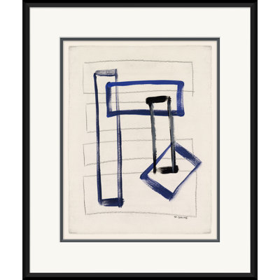 Abstract Shapes In Blue/Black Giclee Print