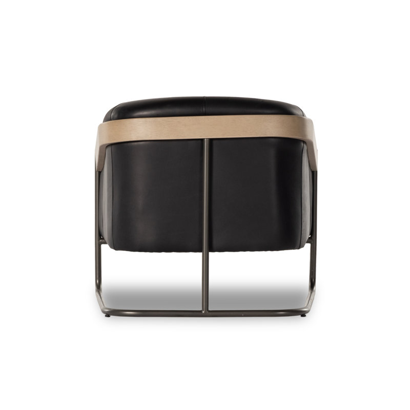 Etta Chair-Winchester Beige, Heirloom Black Genuine Leather