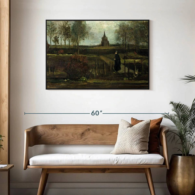 Le jardin Parsonage à Nuenen, 13 po x 9 po, Cadre flottant noir