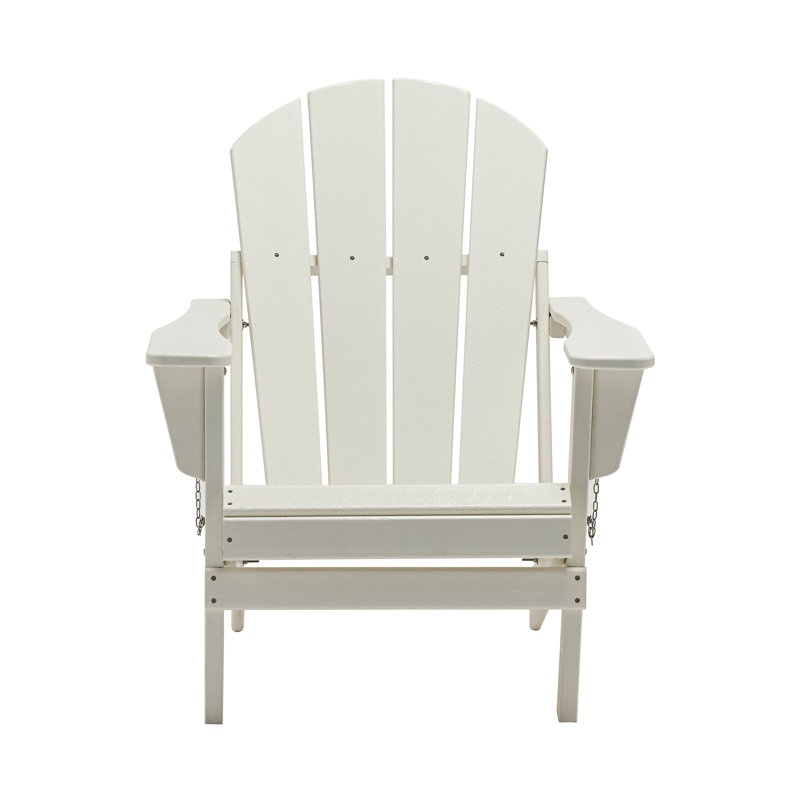 Moxley Foldable Outdoor Adirondack Chair, White