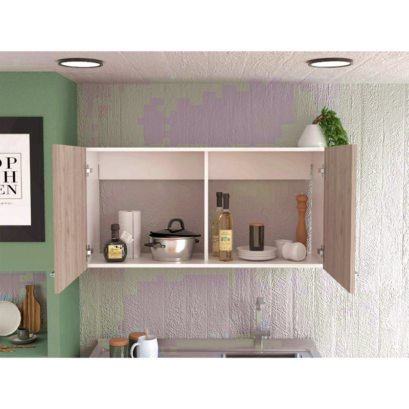 Armoire murale, deux tablettes, porte double