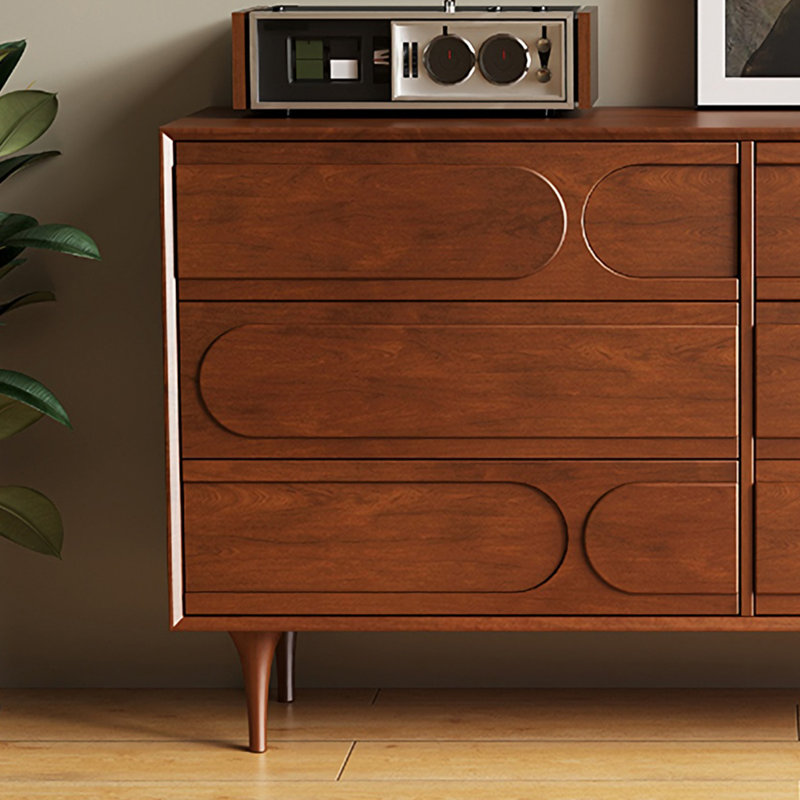 Commode d'appoint standard simple en bois de couleur noyer, H 35,4 po x l 55 po x P 15,7 po
