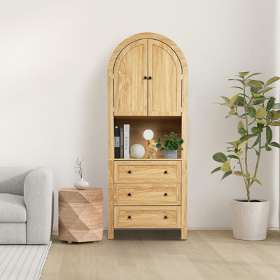 71” Tall Arched Storage Cabinet with Drawer by 17 Stories