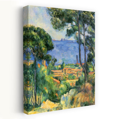 Forest Of Trees Classic Traditional Abstract Coastal Forest Wall Art Print by Paul Cezanne - Wrapped Canvas Print