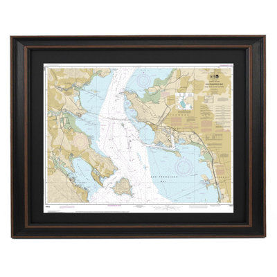 San Francisco Bay, Angel Island To Point San Pedro | Nautical Chart | Framed Print