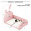 Lit plateforme tapissier simple avec tête de lit et lit rose durable-1009218545