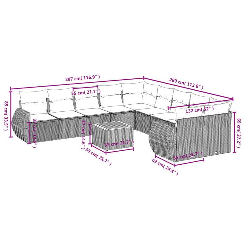 Vidaxl Garden Sofa Set