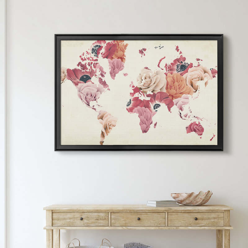 «Earth Laughs in Flowers», reproduction d'art sur toile encadrée, H 18,5 po x l 24,5 po x P 1,5 po, Noir