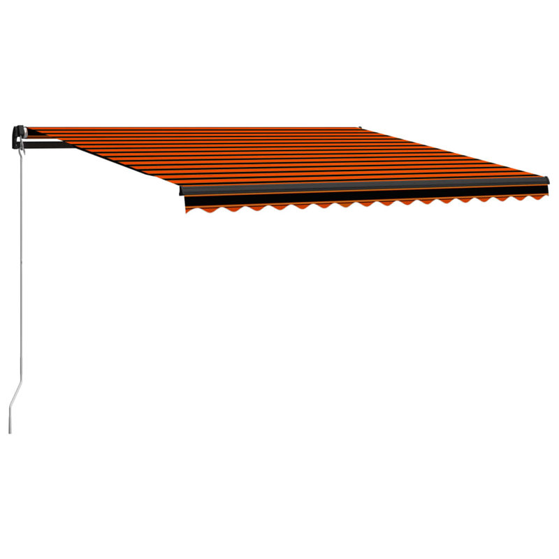 Dakota Fields Anthracite Cover Retractable Patio Awning, Orange/Brown, 3m W x 4.5m L