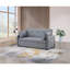 Canapé-lit convertible 69 po en lin gris avec ports USB, prises de courant, poches, coussins, capitonnage