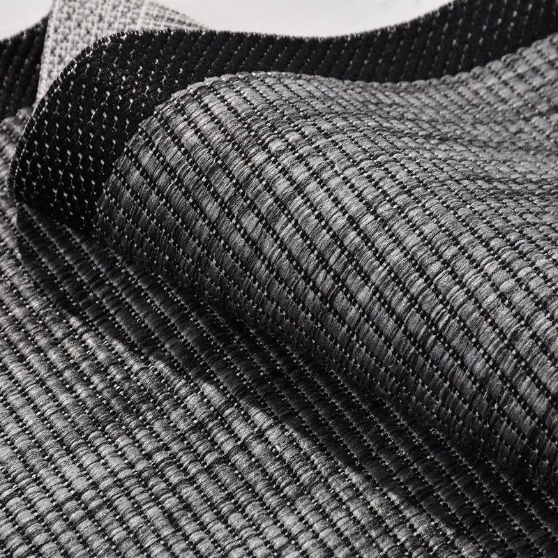 Tapis gris moderne lavable à la machine, Rectangle 6 pi 7 po x 9 pi 6 po