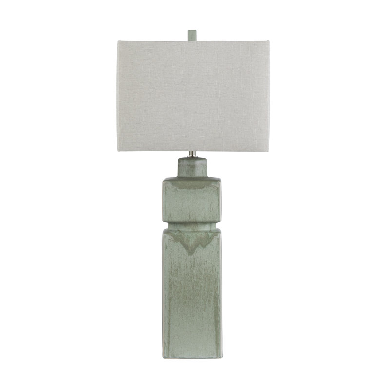 Lampe de table 35 "en céramique avec abat-jour gris
