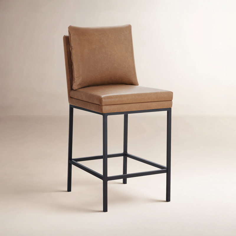 Clarkson Counter Stool, Copley Cognac Faux Leather
