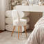 Tabouret de coiffeuse rembourré en polaire Teddy avec rangement et dossier pliant-1735495842