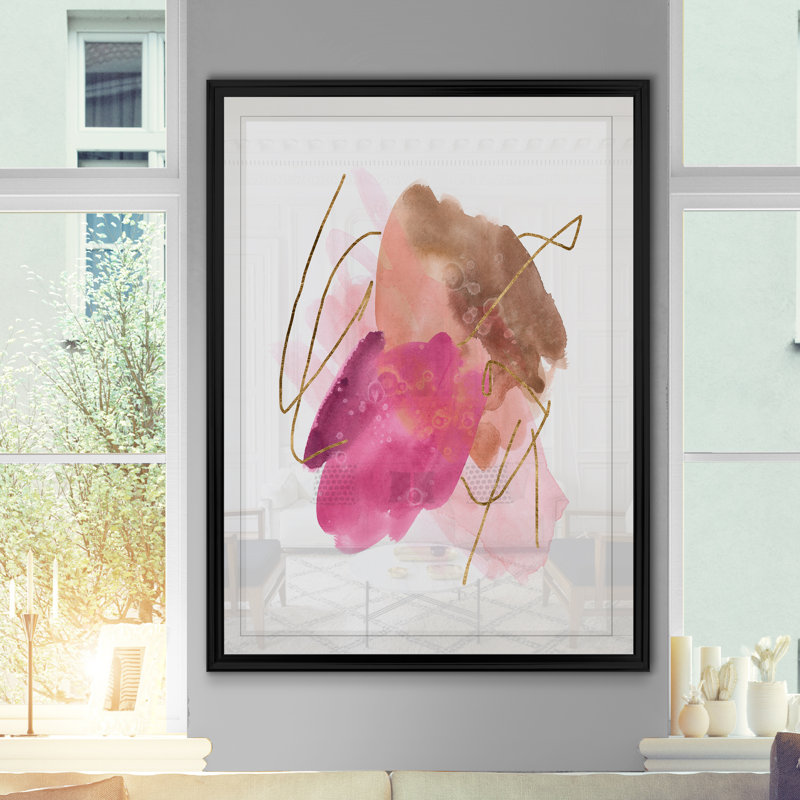 " Rose Edge III ", 18.5" H x 24.5" W x 1.5" D, Black Framed