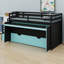 Lit mezzanine fonctionnel avec lit gigogne, bureau coulissant et tiroirs de rangement-436897032-436897044