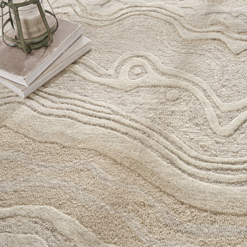 Cahide Abstract Handmade Area Rug, Rectangle 259 x 351cm