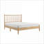 Lit plateforme moderne en bois pleine grandeur de style Mid-Century - Finition naturelle, aucun sommier nécessaire pour la chambre à coucher-557391689