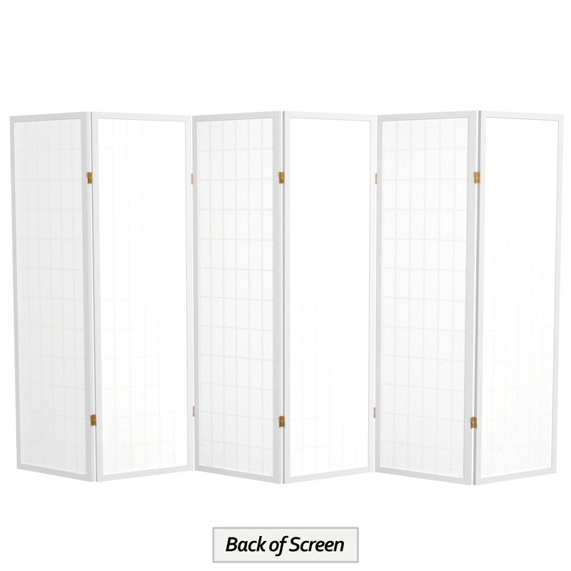 Paravent haut pliable 58,75 "Alex, Blanc, 6 panneaux