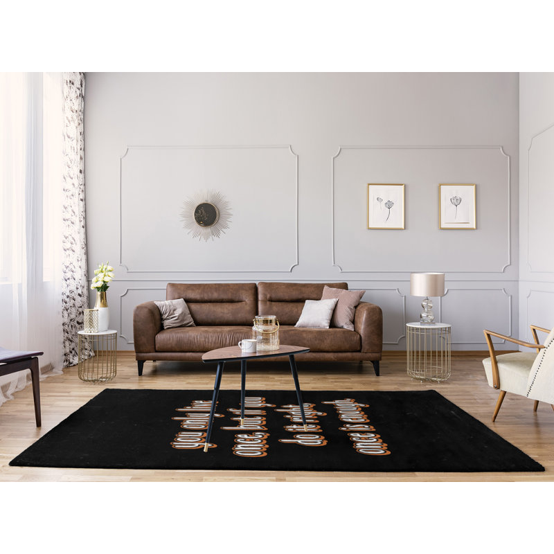 Quotes Chenille Indoor Rug, Rectangle 5' x 7'