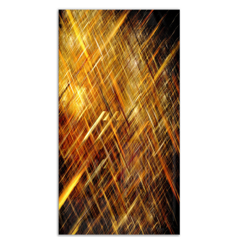 Texture de mosaïque dorée - impression sans cadre sur métal, H 28 po x l 12 po x P 2 po