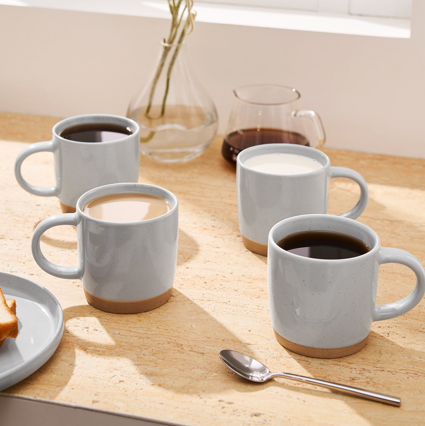 Daytona Stoneware Mug, Light Gray