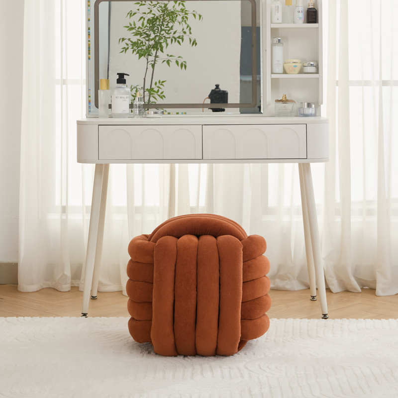 Repose-pieds en tissu Chenille, Orange