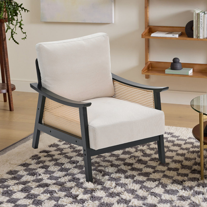 Armchair, Beige Velvet, 79" H x 69" W x 79" D