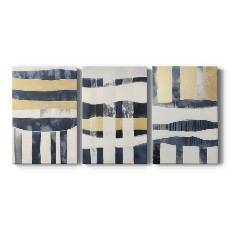Série ABSTRACT DCCDXCII - Toile tendue sur mesure - 3 pièces, H 12 po x l 24 po