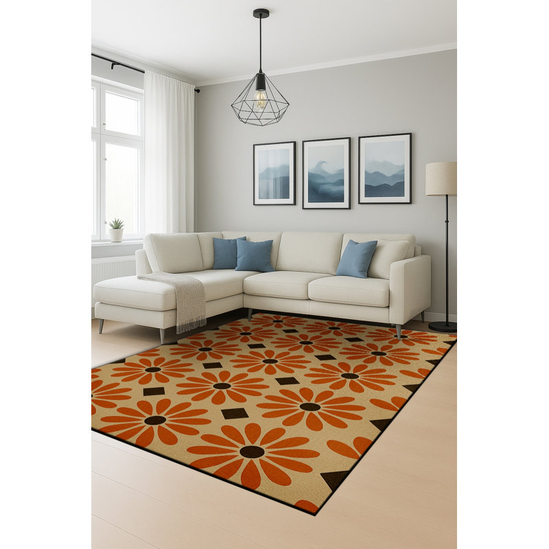 Tapis tissé crème Mosso, 4'7" x 6'7"