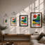 Stacked Horizons Geometric - Framed Print-1312162625-1312162636