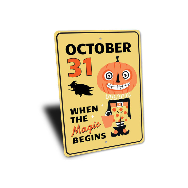 Plaque en aluminium du 31 octobre, H 18 po x l 12 po x P 0,06 po