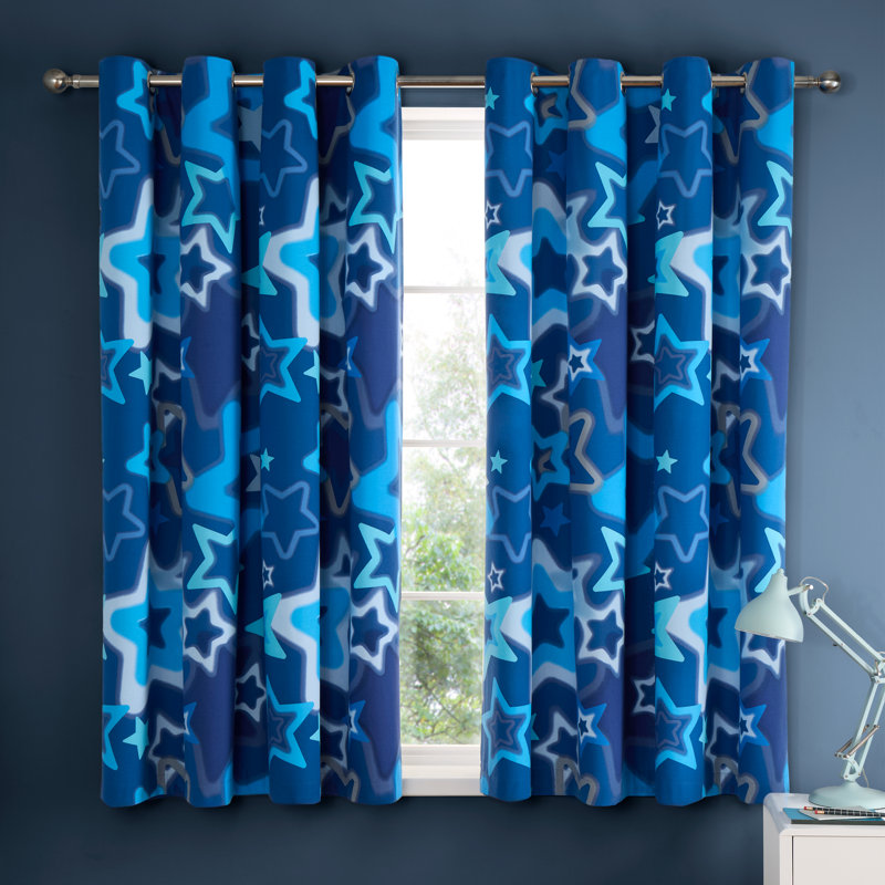 Ombre Stars Fully Reversible Eyelet Curtains