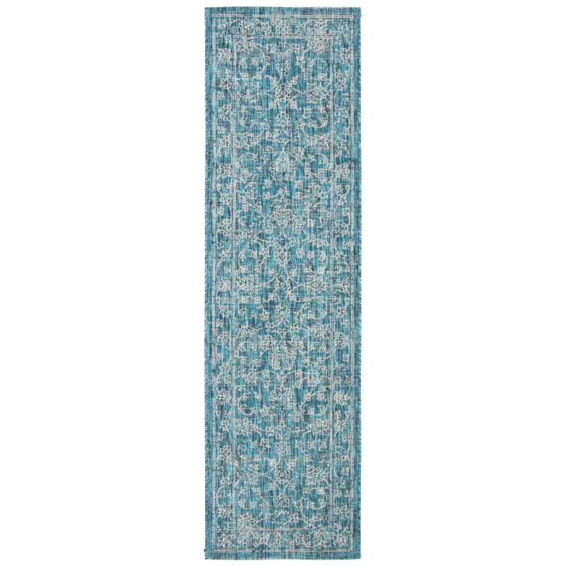 Abhik Indoor/Outdoor Rug, Rectangle 69 x 201 cm, Turquoise