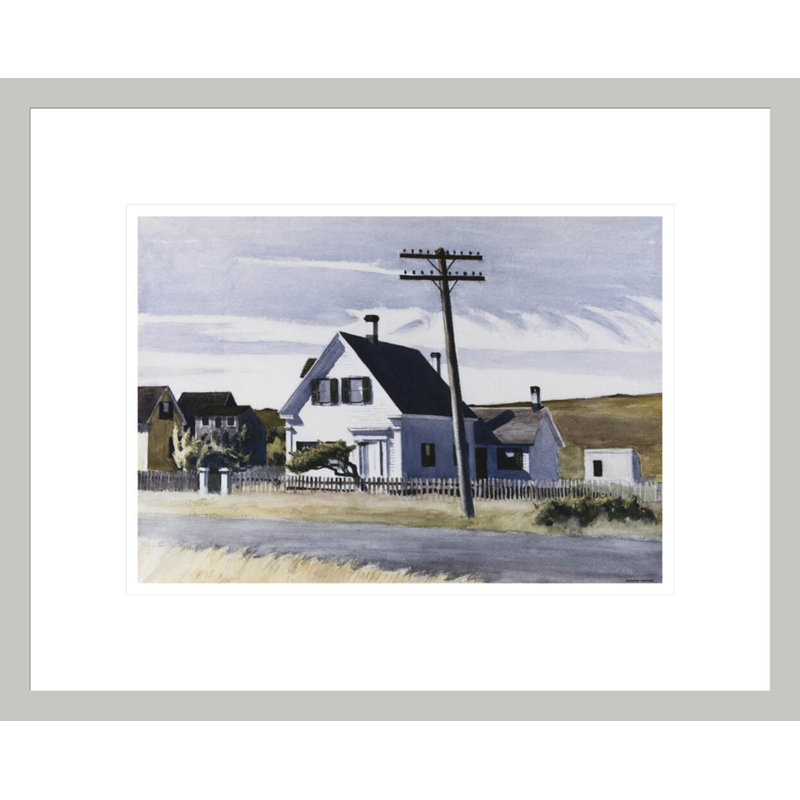 Maison lombaire par Edward Hopper, impression giclée encadrée, 13.44" H x 16.75" W