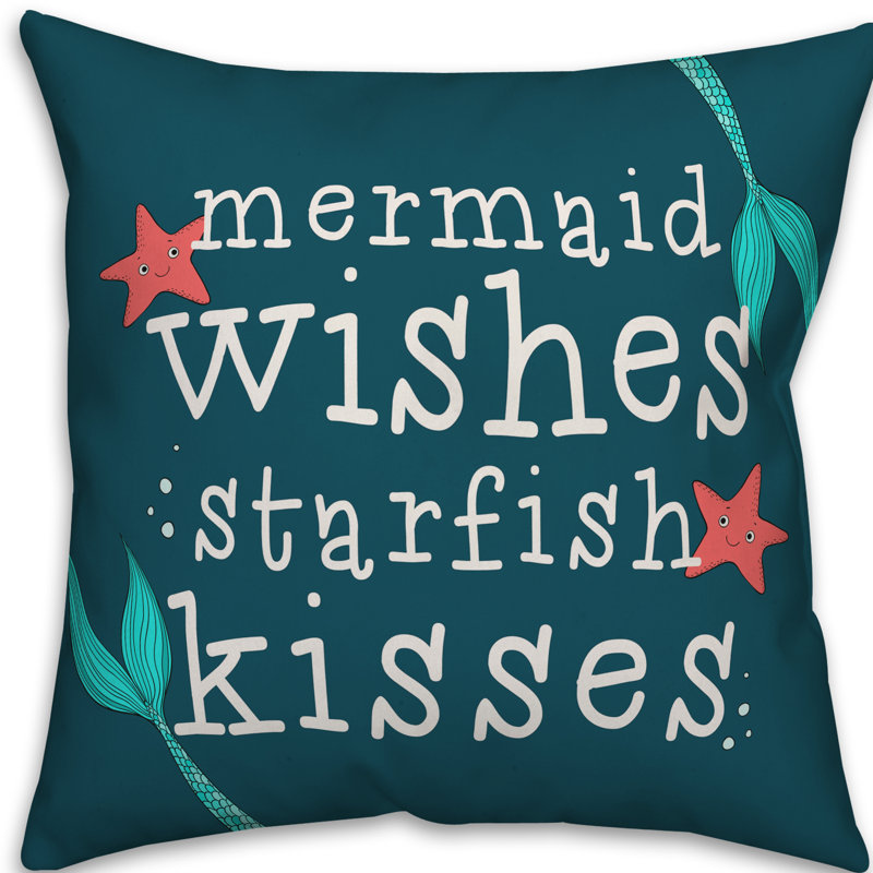  Coussin intérieur / extérieur Mermaid Wishes Starfish Kisses
