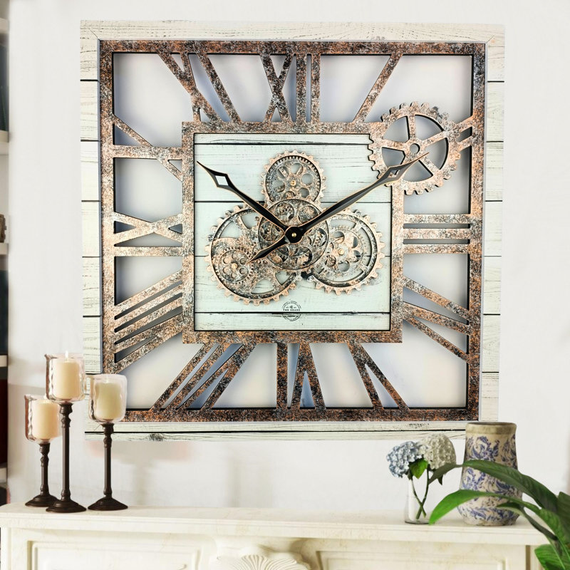Solid Wood Wall Clock, White