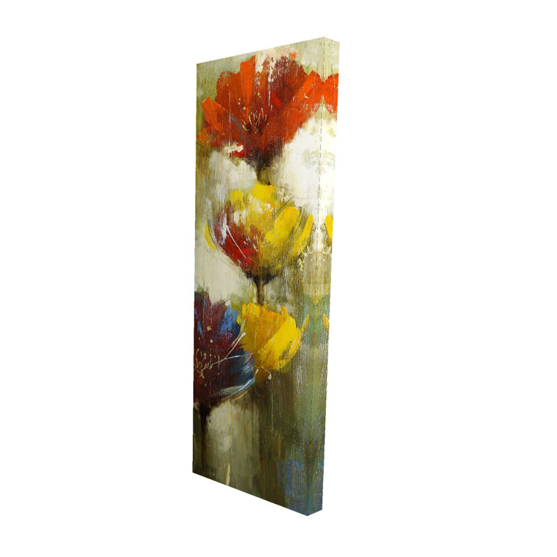 Fleurs orange et jaunes | Décor floral et botanique, H 48 po x l 16 po