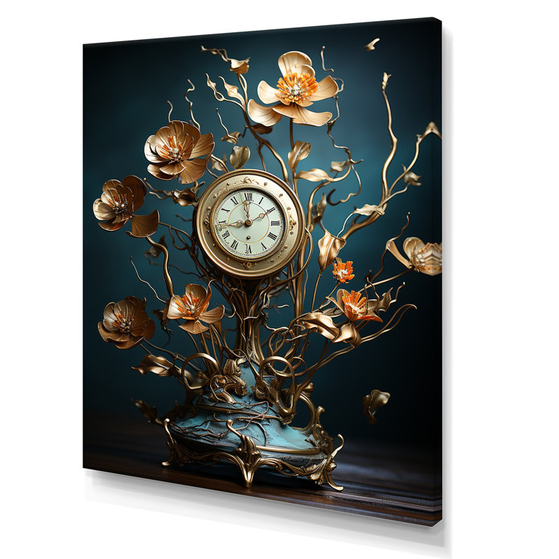 Fantastique jardin d'horlogerie sur toile, Toile tendue, H 32 po x l 24 po x P 1 po