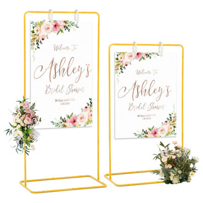 2 Set Wedding Sign Holder,Adjustable Welcome To Our Wedding Sign Stand