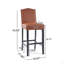 Ensemble de 2 tabourets de bar rembourrés pour îlot de cuisine avec pieds en bois d'hévéa et similicuir avec capacité de poids de 300 lb