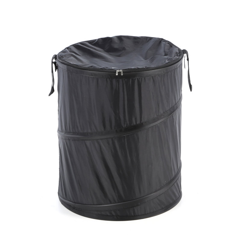 Fabric Laundry Hamper with Handles, Black