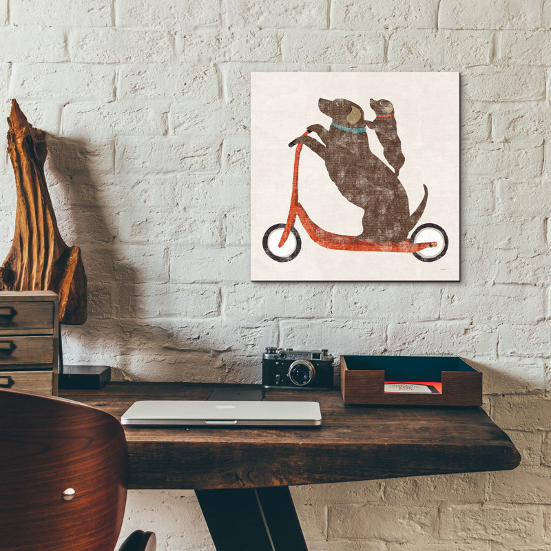 Art mural en verre Doxie Ride, H 12 po x l 12 po x P 0,13 po