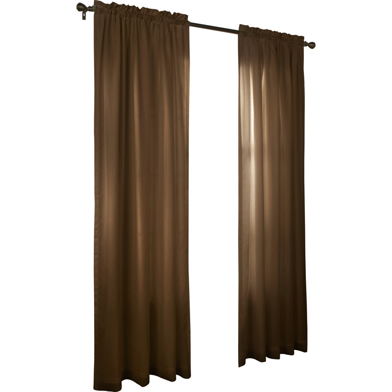 Rideau transparent de couleur unie avec passe-tringle Villareal, l 54 po x L 72 po, Ivoire